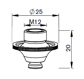 AM367-1156CP AM-DOUBLE NOZZLE Ø D2.5W CP WACS WITH COLLAR