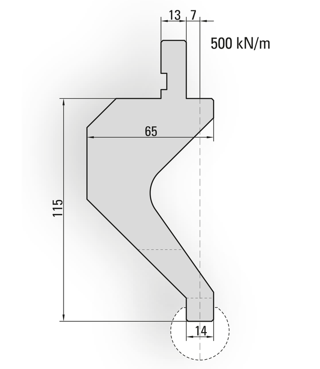 10.191-830 Houder Radiusgereedschap Type I / H=87 / L=830 mm