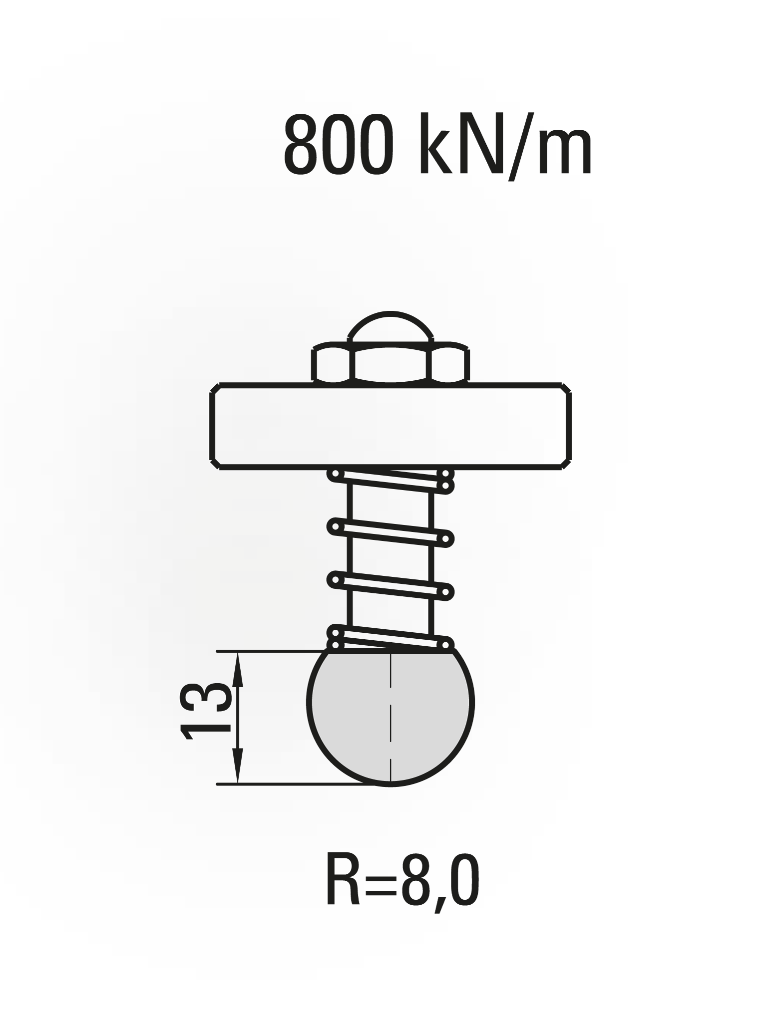 10.302-835 Radiusgereedschap / R=8 / H=13 / L=835 mm / Mat.C45