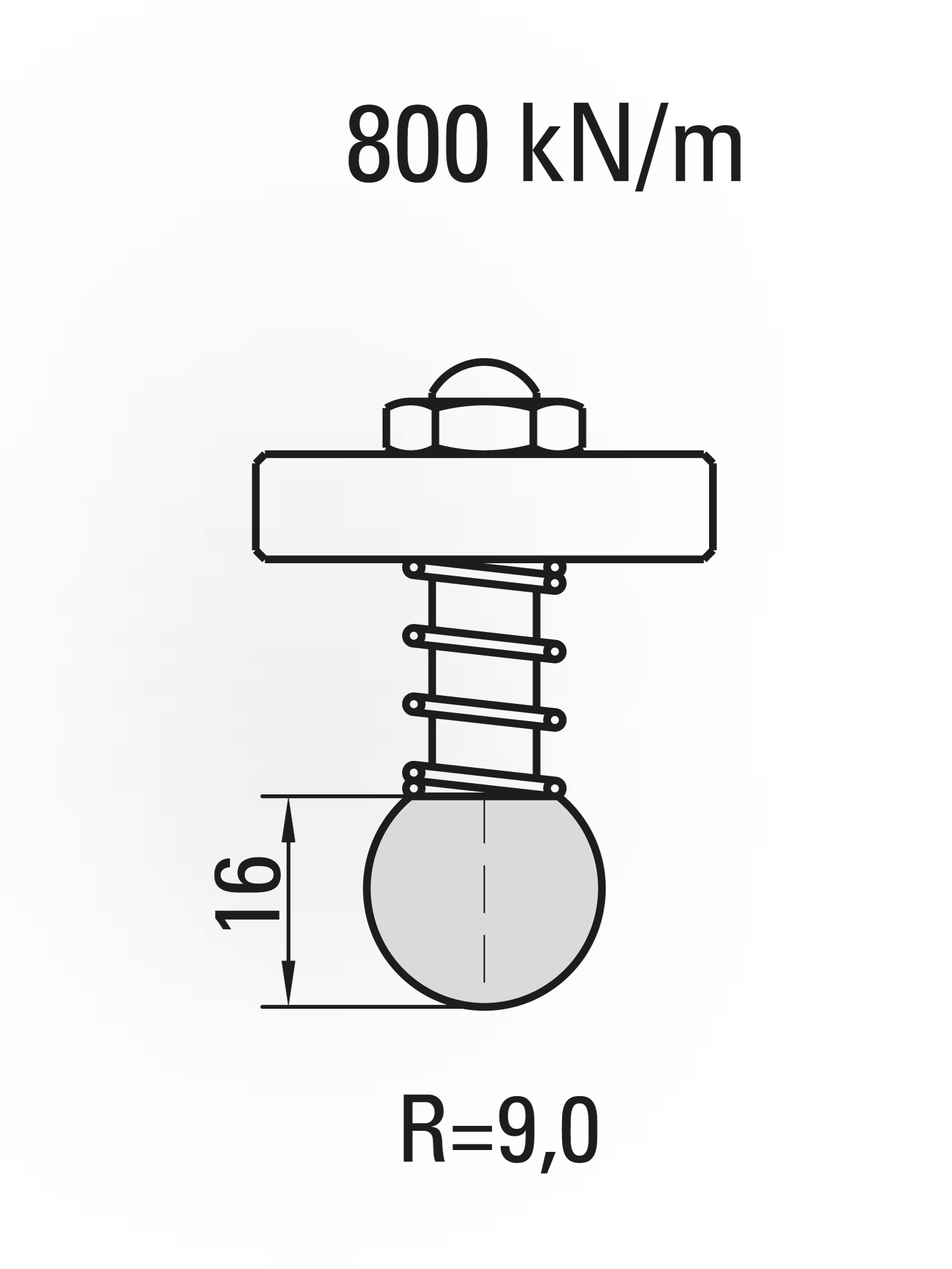 10.303-835 Radiusgereedschap / R=9 / H=16 / L=835 mm / Mat.C45