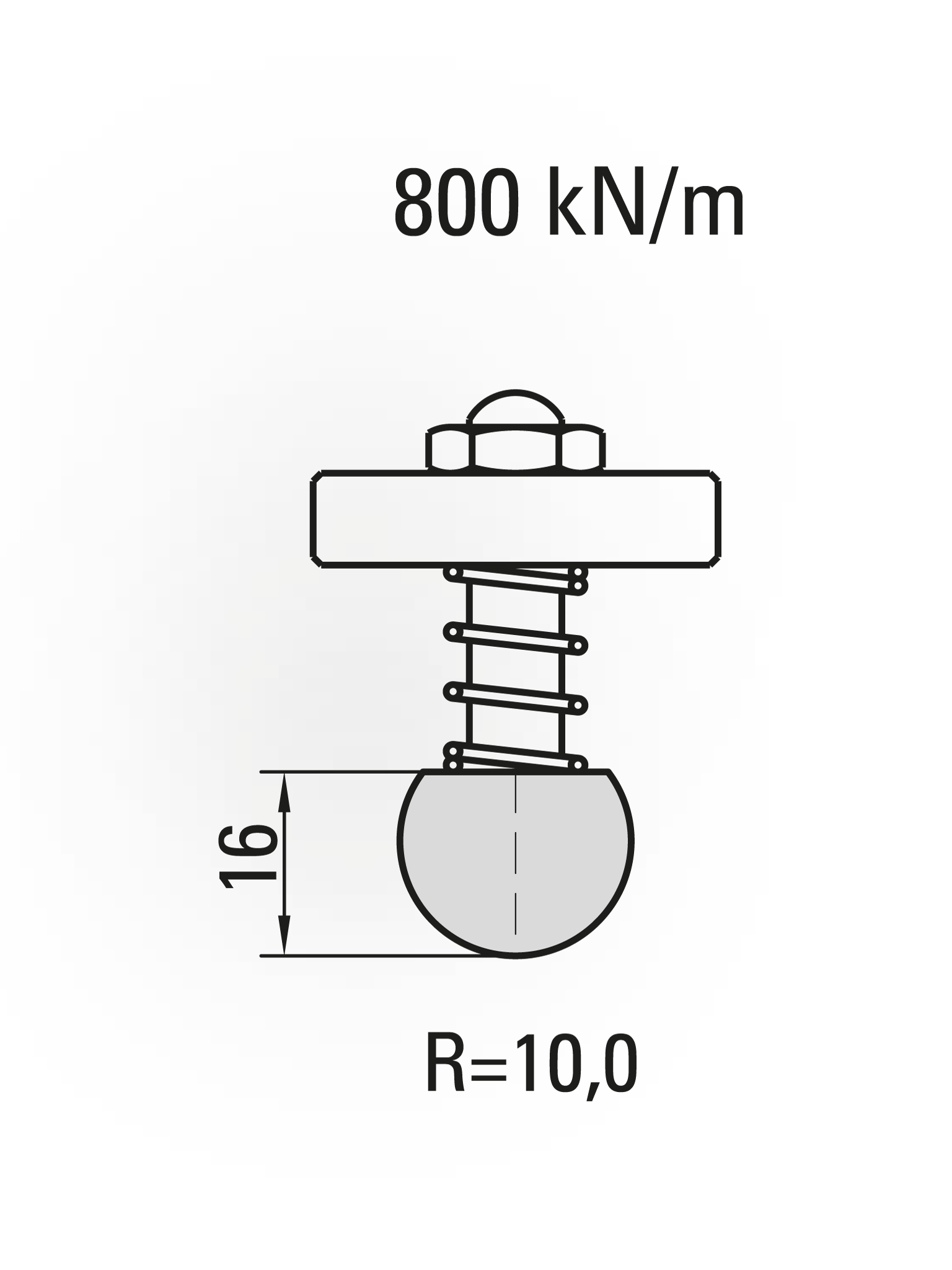 10.304-835 Radiusgereedschap / R=10 / H=16 / L=835 mm / Mat.C45