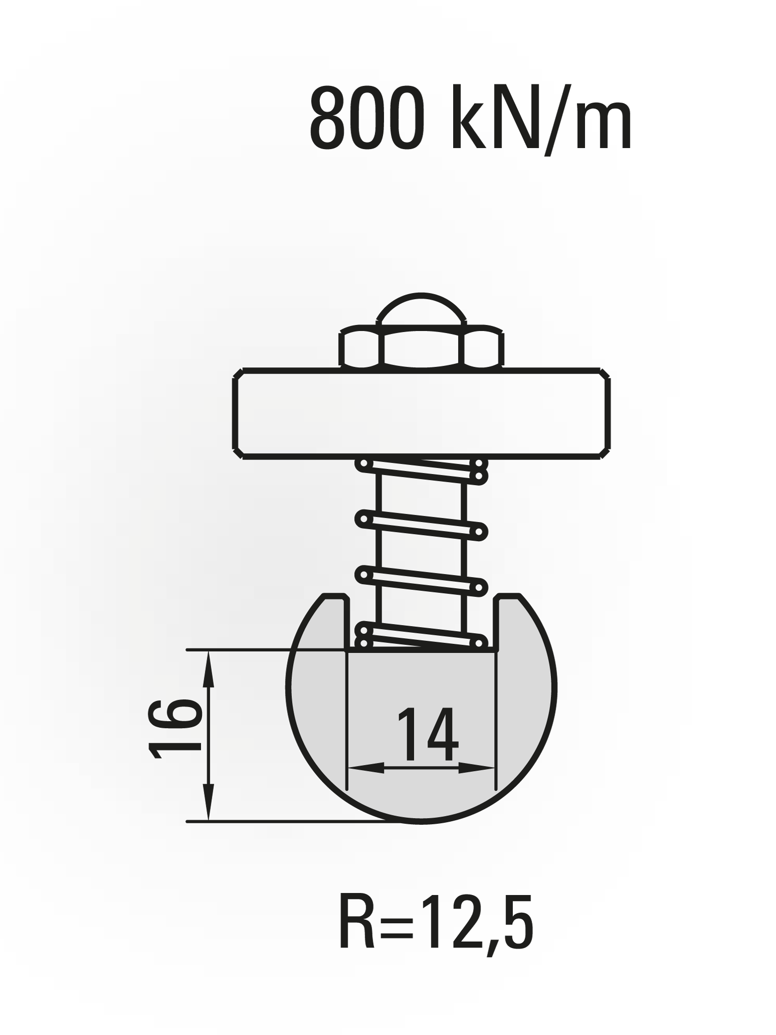 10.308-835 Radiusgereedschap / R=12,5 / H=16 / L=835 mm / Mat.C45