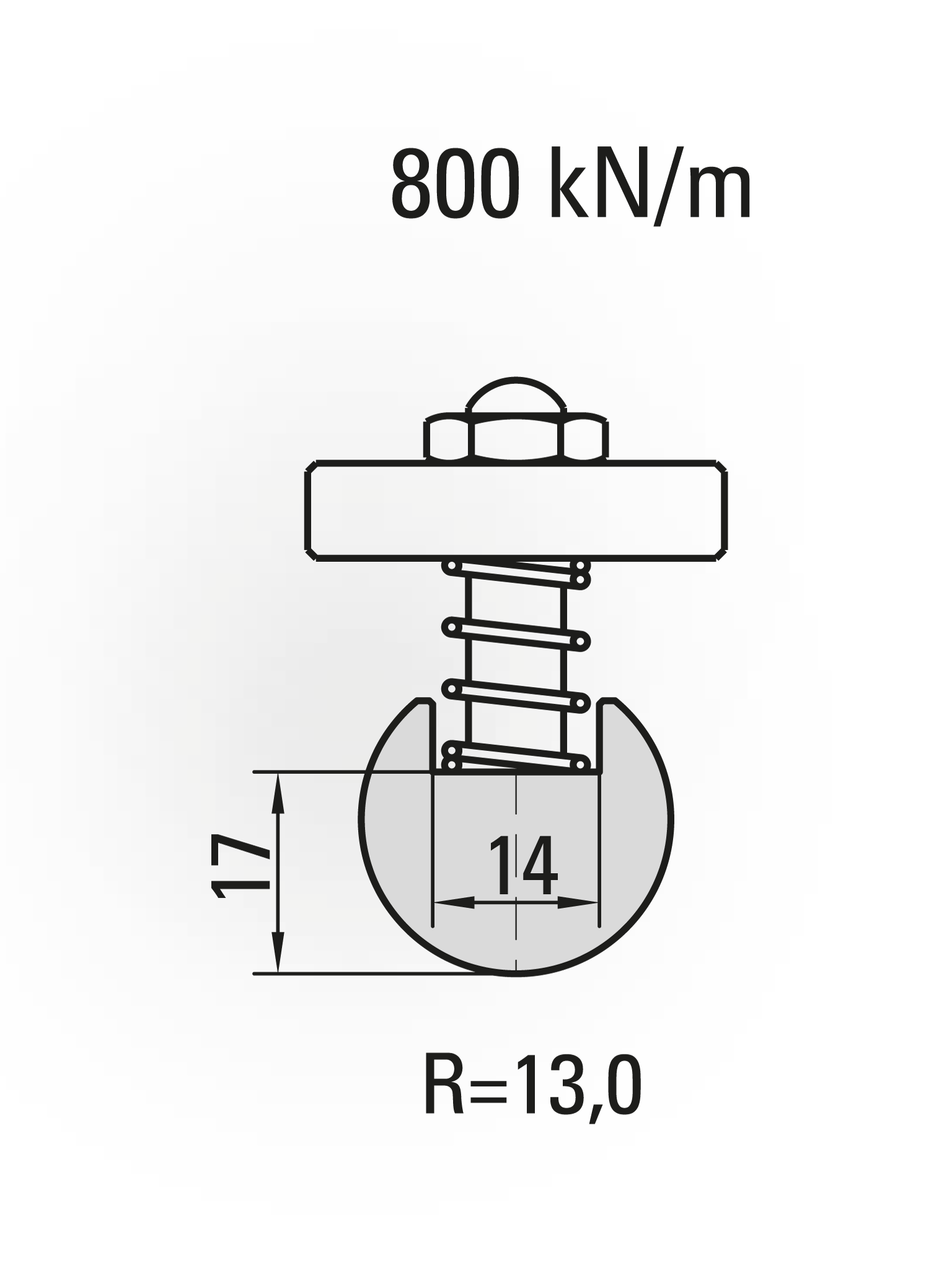 10.309-835 Radiusgereedschap / R=13 / H=17 / L=835 mm / Mat.C45