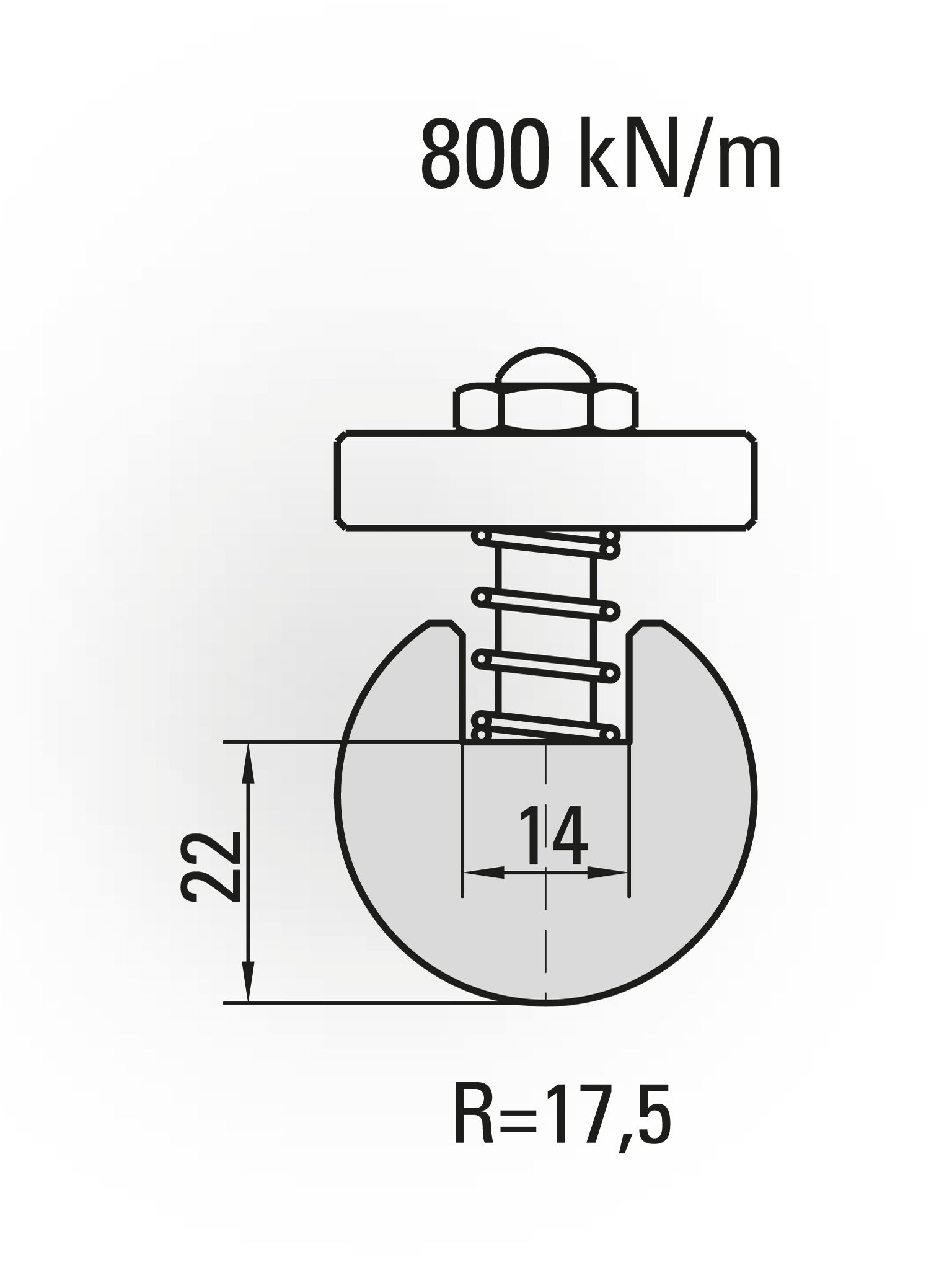 10.314-835 Radiusgereedschap / R=17,5 / H=22 / L=835 mm / Mat.C45