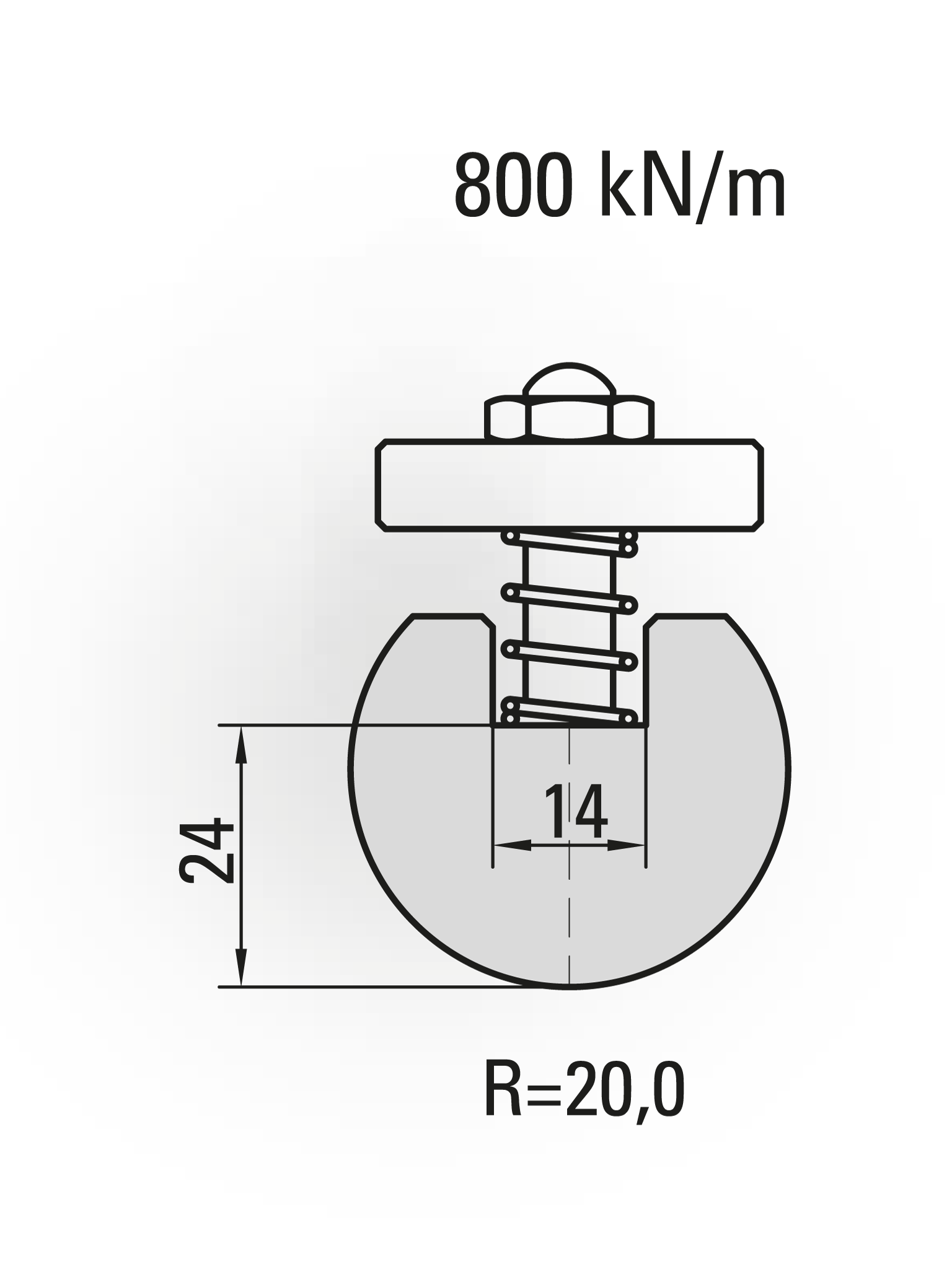 10.316-835 Radiusgereedschap / R=20 / H=24 / L=835 mm / Mat.C45