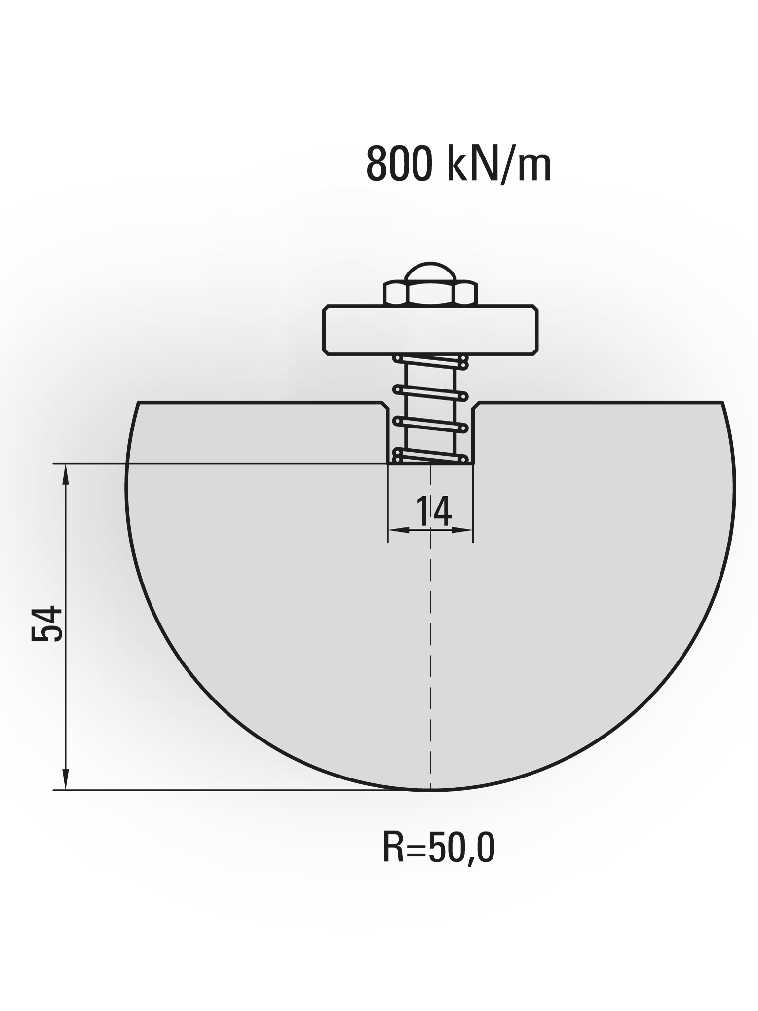 10.324-835 Radiusgereedschap / R=50 / H=54 / L=835 mm / Mat.C45