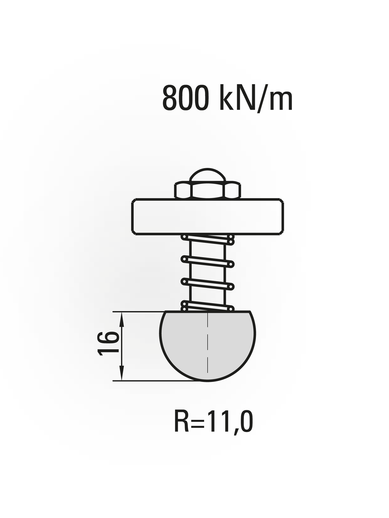 11.305-835 Radiusgereedschap / R=11 / H=16 / L=835 mm / Mat. 42CrMo4
