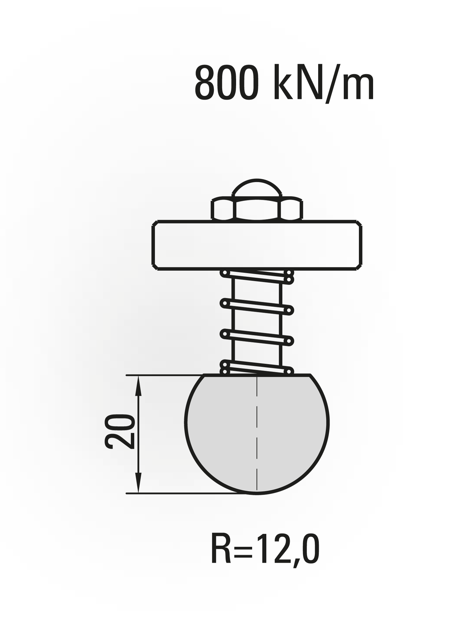 11.307-835 Radiusgereedschap / R=12 / H=20 / L=835 mm / Mat. 42CrMo4