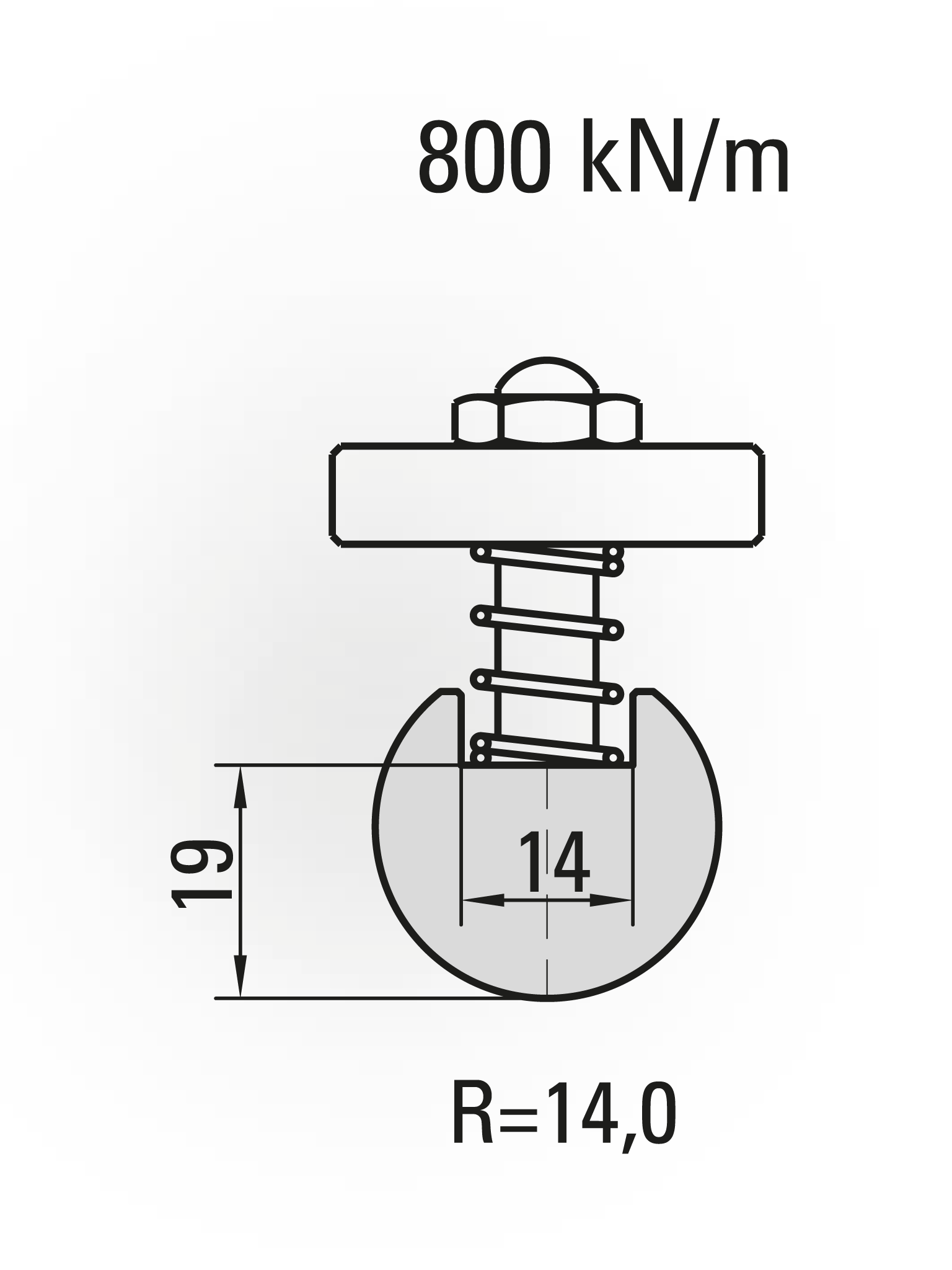 11.310-835 Radiusgereedschap / R=14 / H=19 / L=835 mm / Mat. 42CrMo4