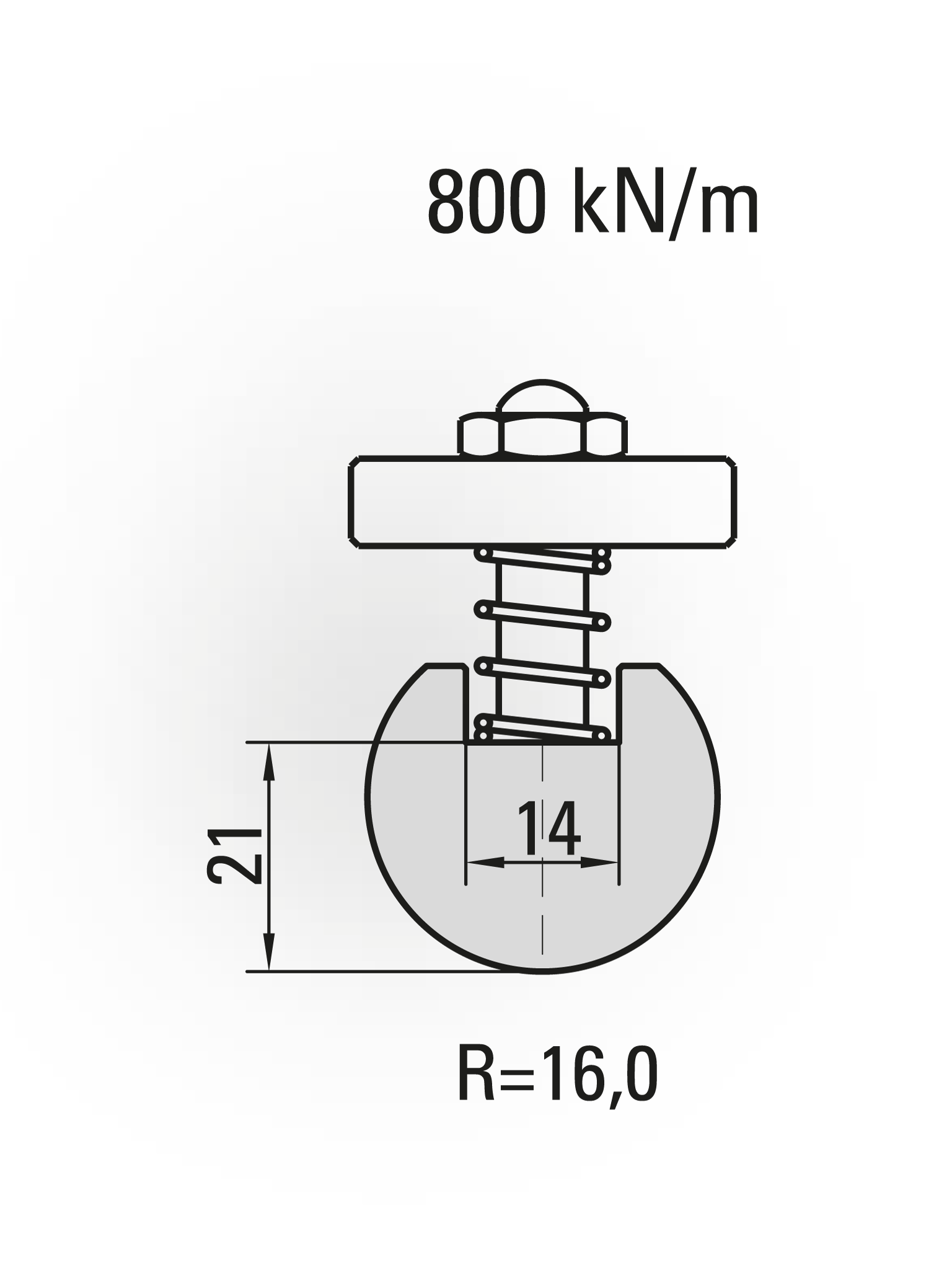 11.312-835 Radiusgereedschap / R=16 / H=21 / L=835 mm / Mat. 42CrMo4