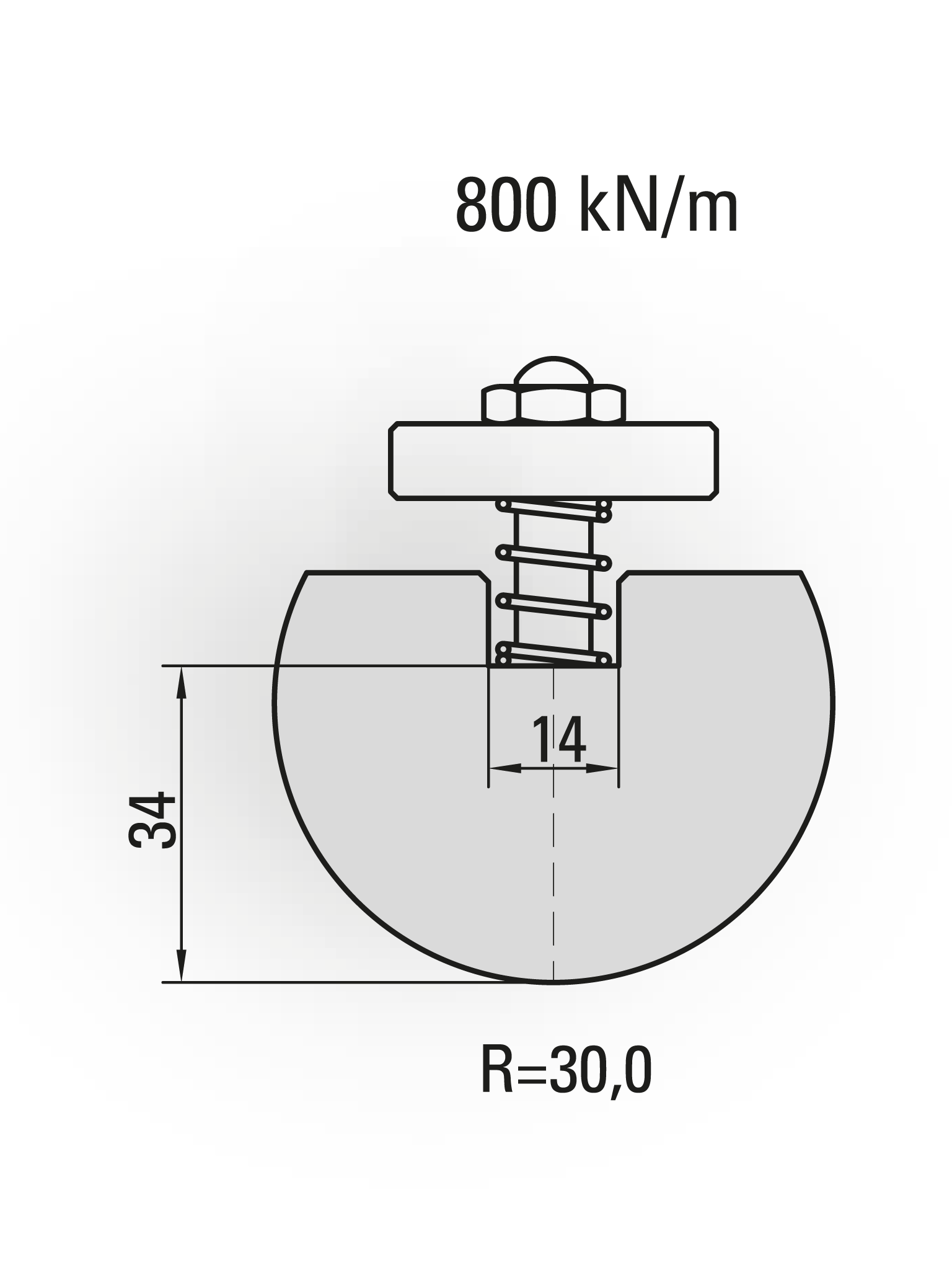 11.320-835 Radiusgereedschap / R=30 / H=34 / L=835 mm / Mat. 42CrMo4