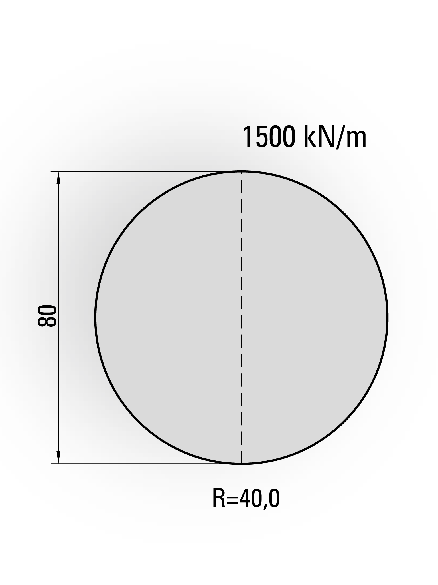 15.038-500 Radiusgereedschap Type II / R=40,0 / H=80,0 / L=500 mm / Mat.C45