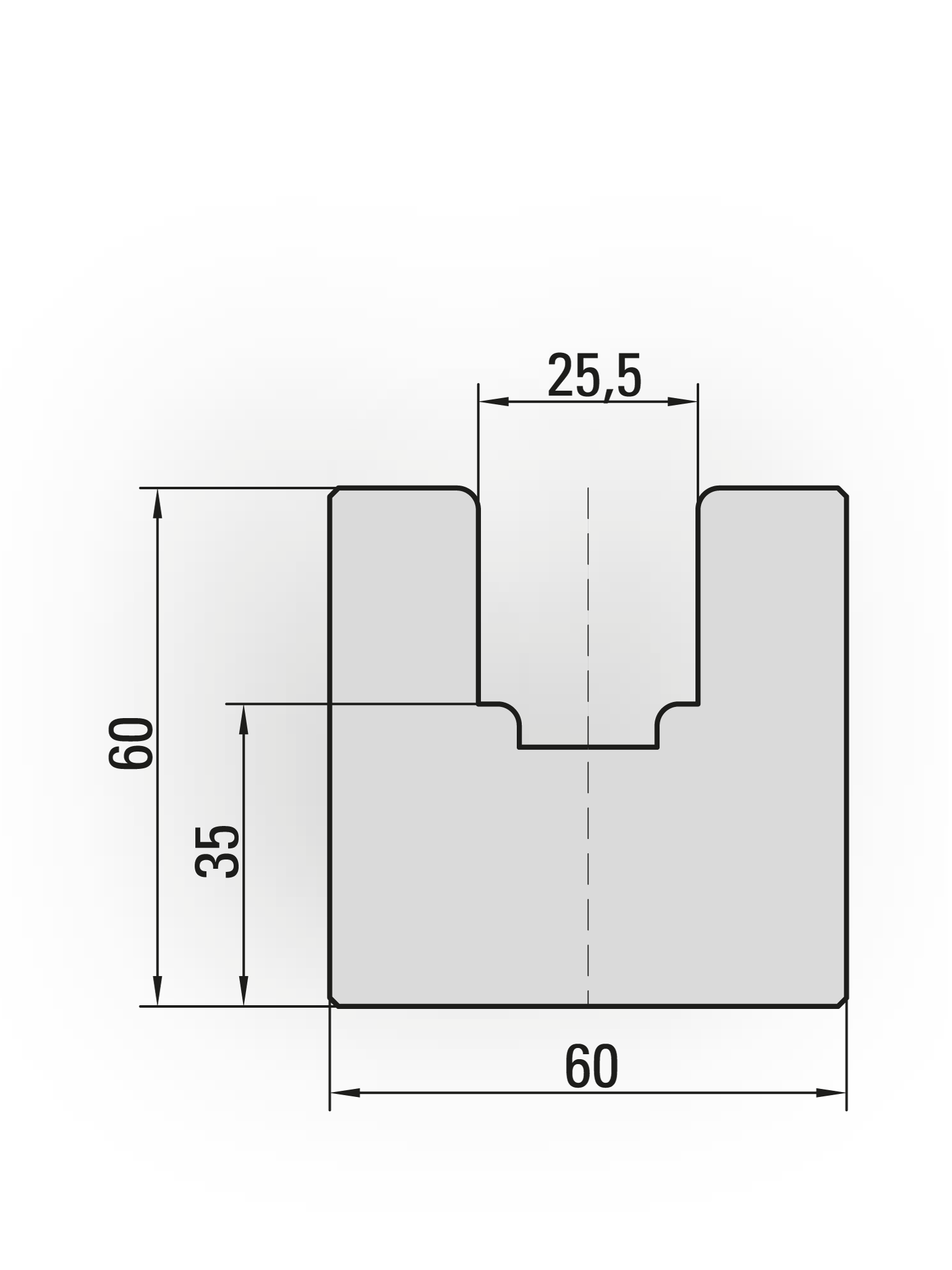 20.271-835 PU-Kussenhouder 25x25 / L=835 mm