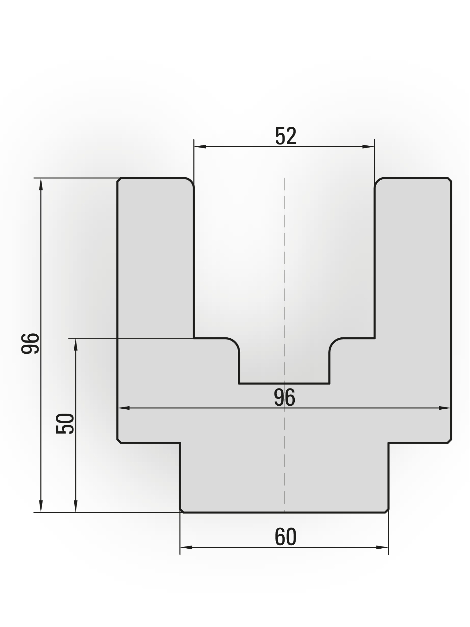 20.272-835 PU-Kussenhouder 50x50 / L=835 mm