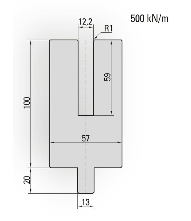 25.995-500 Dichtdrukmatrijs / U=12x59 / L=500 mm