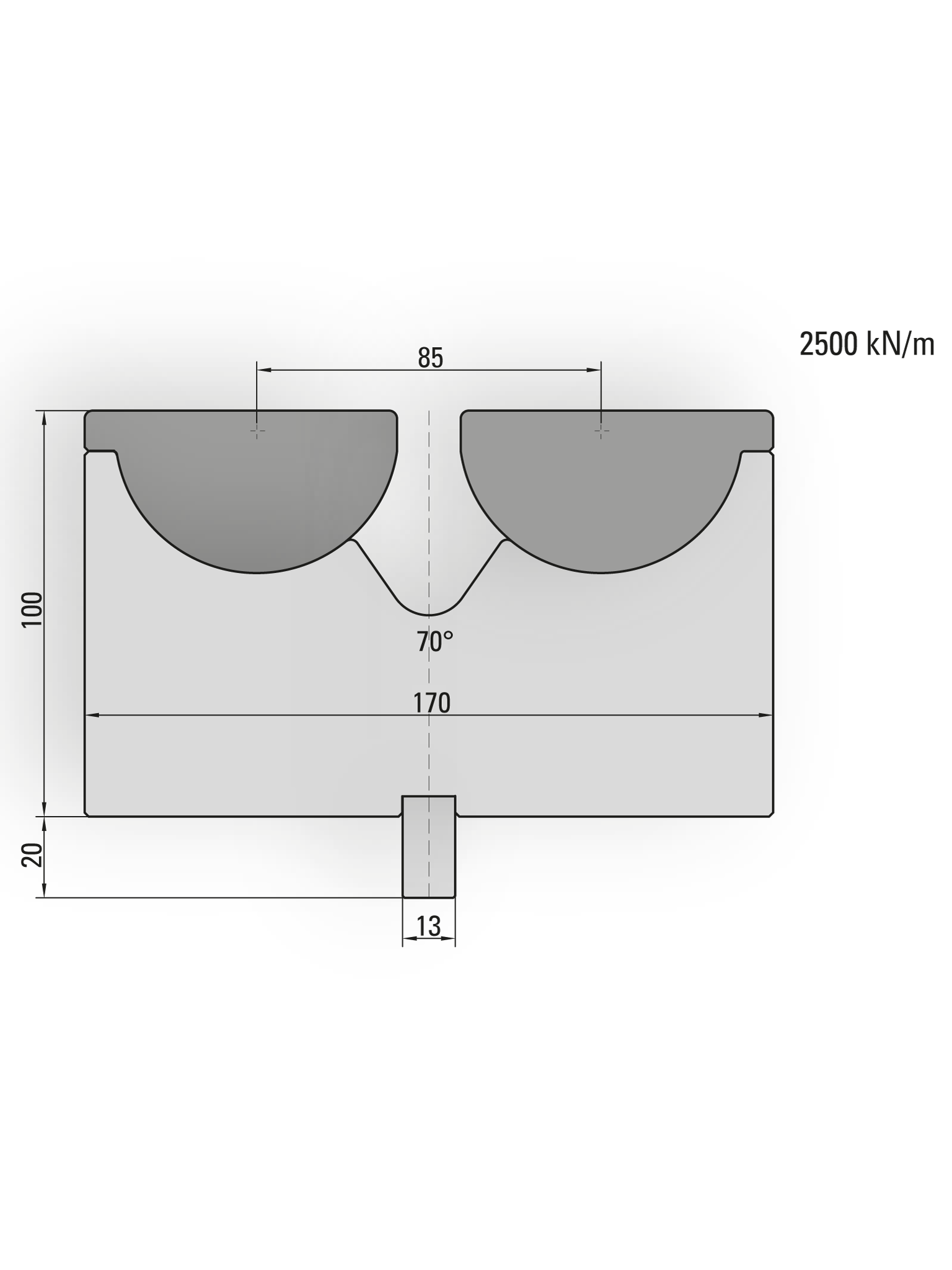 29.850-500 UniBend / 60° / V=37,7 / L=500 mm