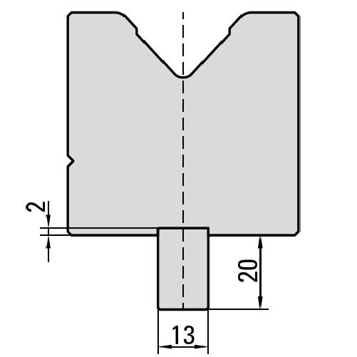 70.990-835 Aanbrengen opspanlip B/C 13x22 / L=835 mm