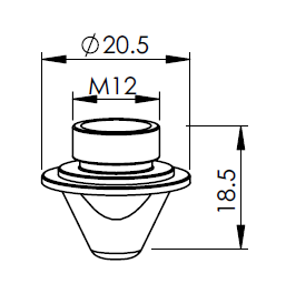 AM325-1500CP AM-NOZZLE Ø 1.5 LARGE FLANGE