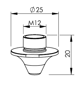 AM343-0001CPX AM-Nozzle straight taper, 1.5 mm CP