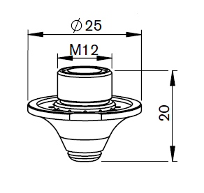 AM367-2039 AM-DOUBLE NOZZLE Ø 2.5 CP WITH HOLES