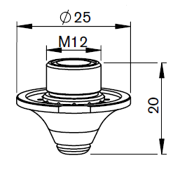AM386-2025CP AM-DOUBLE NOZZLE Ø 2.5 CP WITH HOLES