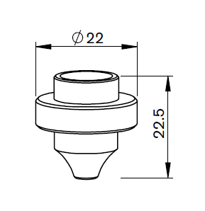 AM387-0001 AM-MB-NOZZLE Ø 1.0 WITH RADIUS NO GROOVE