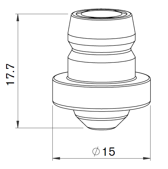 BY310-0861X BY-NOZZLE DOUBLE Ø3.0-1.7 N PRECISION