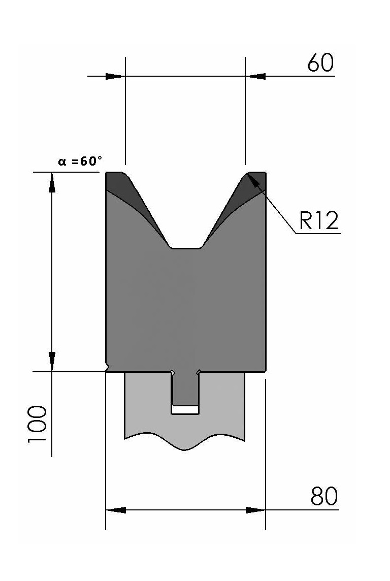 W277169 OZU-327/1 - V=60  - 60° - R=12,0 - L=515 mm