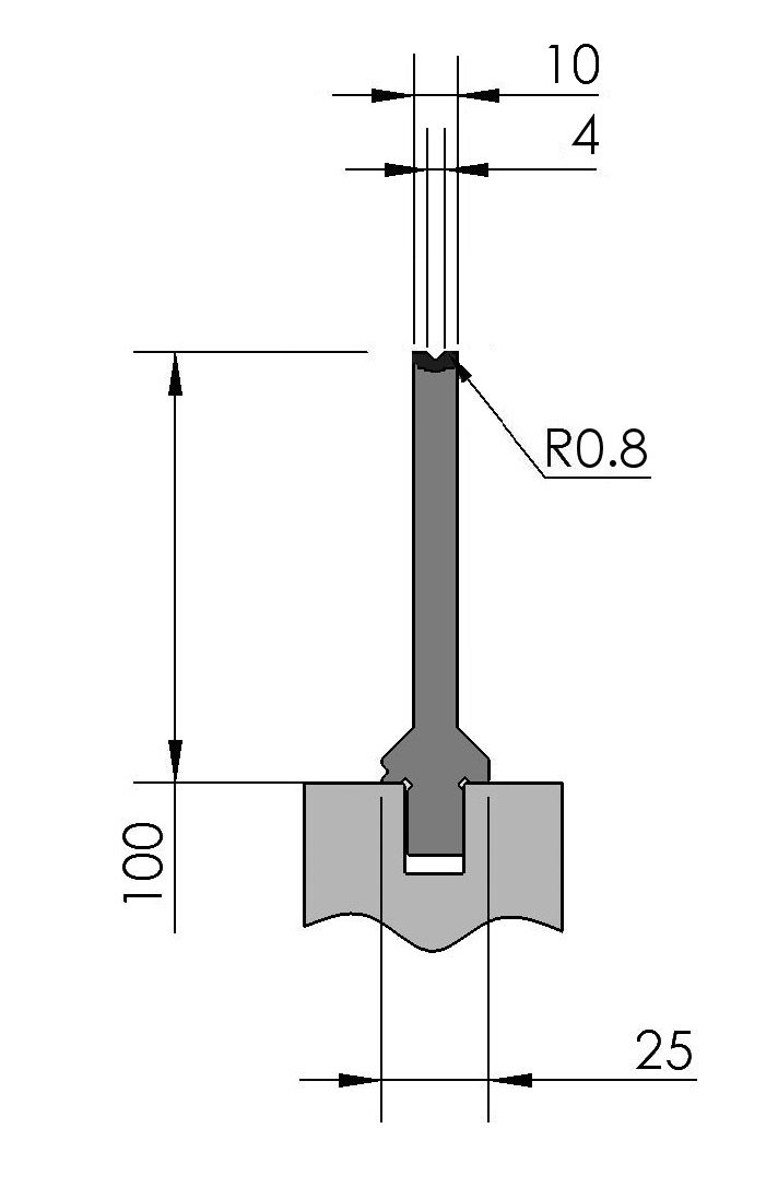 W366814 OZU-336/1 - V=4  - 86° - R=0,8 - L=515 mm
