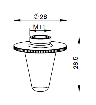 PT420-0025 PT-DOUBLE NOZZLE Ø 2.5 - 1.5 LONG